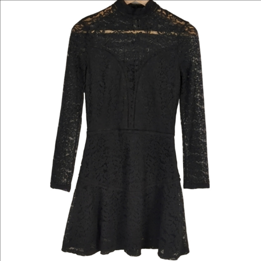 NWT Guess Black Lace Skater Dress XS